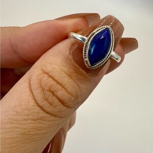 925 Sterling Silver Lapis Lazuli Ring – Size 8 ✨